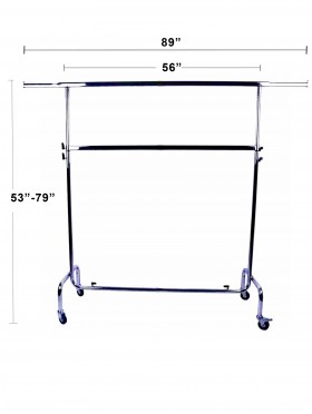 2-Tier Extendable Rolling Rack with Black Knobs